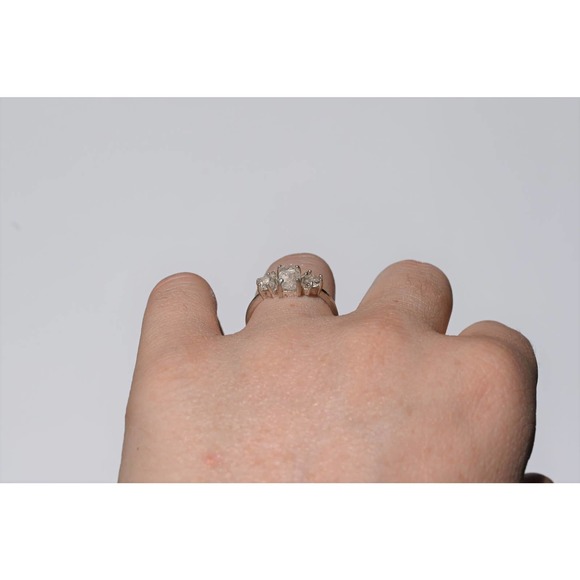 Alternative engagement ring unique rings for women raw stone sterling si… - Picture 3 of 6